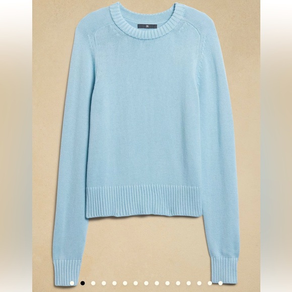 Banana Republic Demi Cotton Silk (80/20) Sweater NWT XS Glass Blue. Multi-Season - Picture 2 of 2